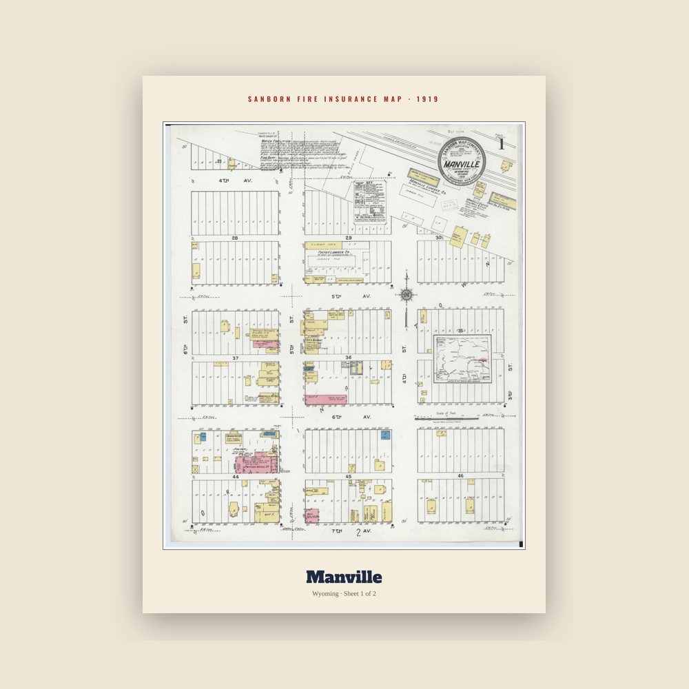 Manville Sanborn Map Print