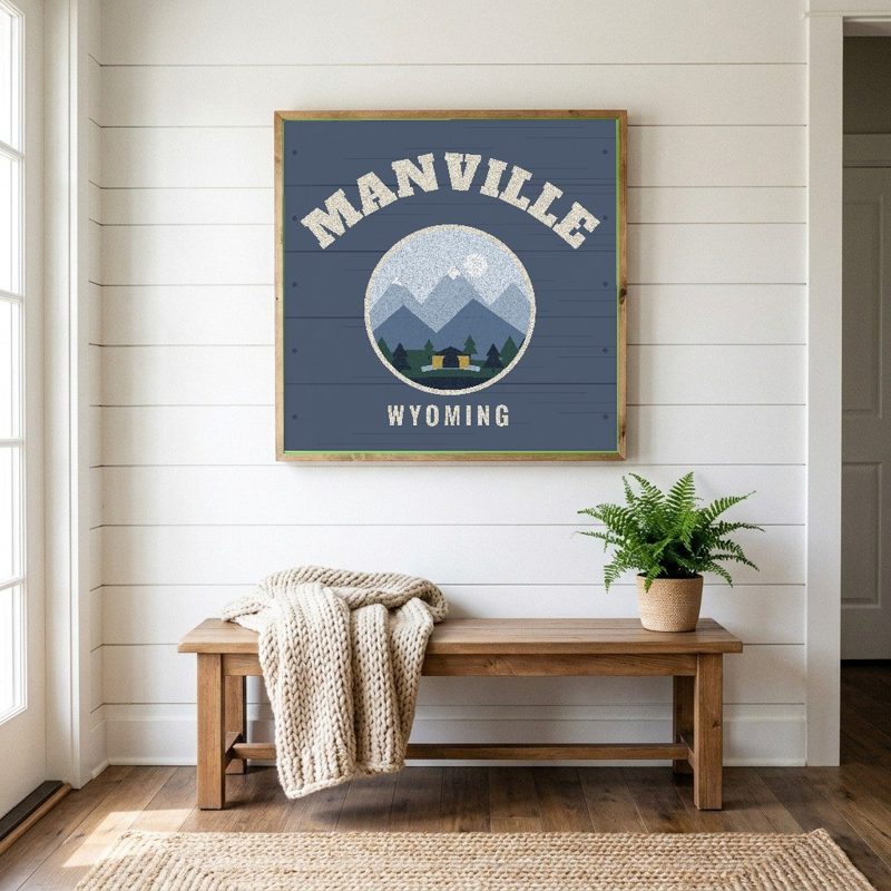 Manville Hometown Wood Sign