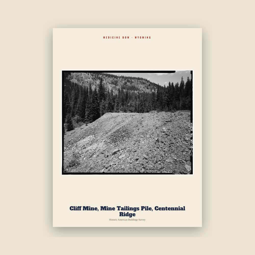 Medicine Bow Cliff Mine, Mine Tailings Pile, Centennial Ridge Archive Print