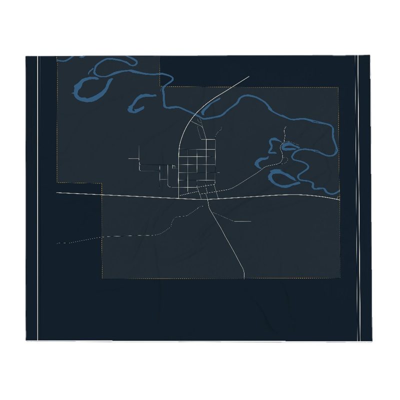 Medicine Bow Street Map Throw Blanket