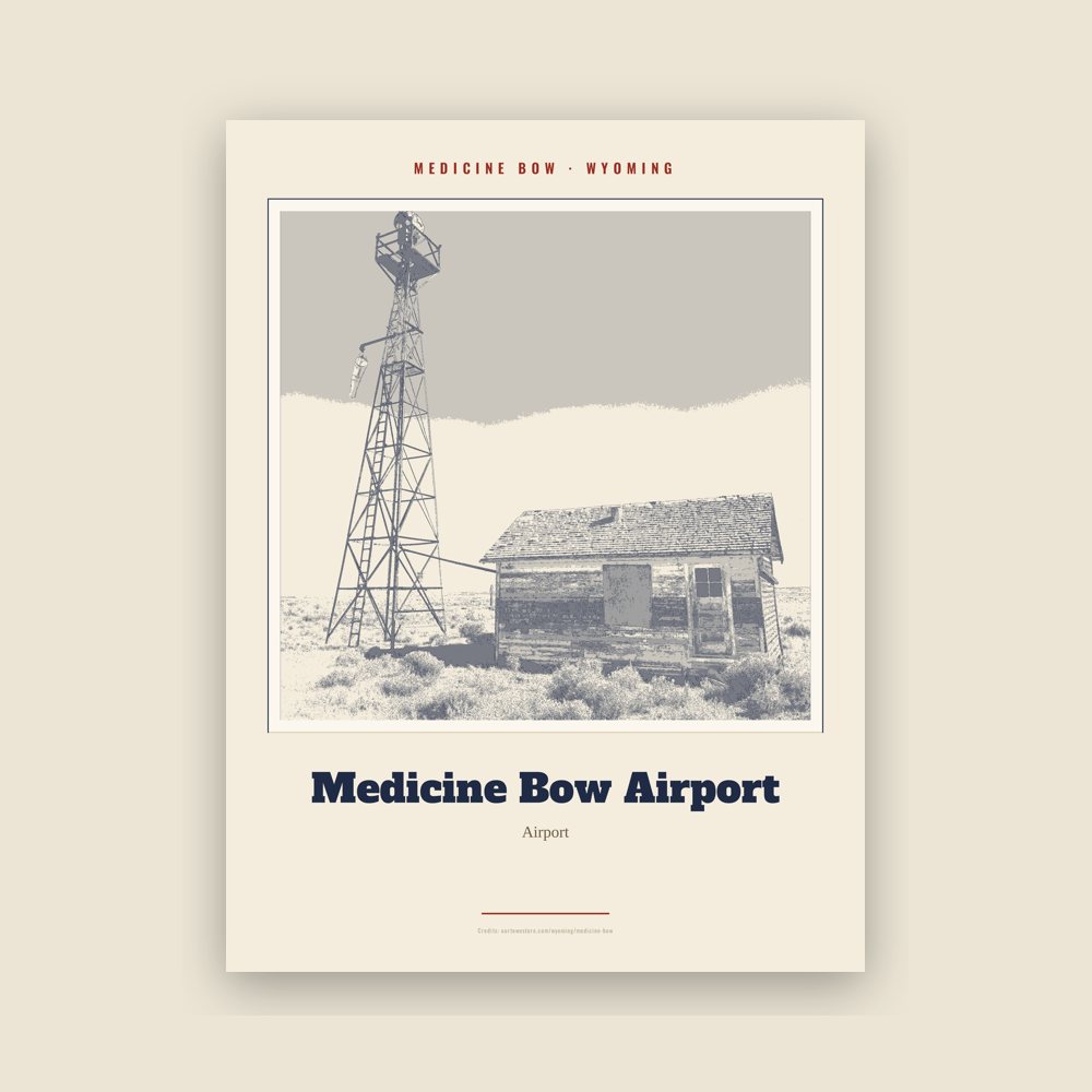 Medicine Bow Medicine Bow Airport Landmark Print