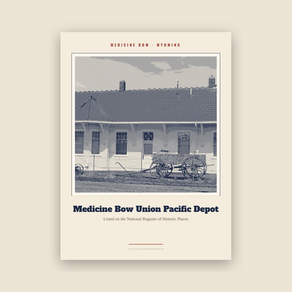 Medicine Bow Medicine Bow Union Pacific Depot Landmark Print