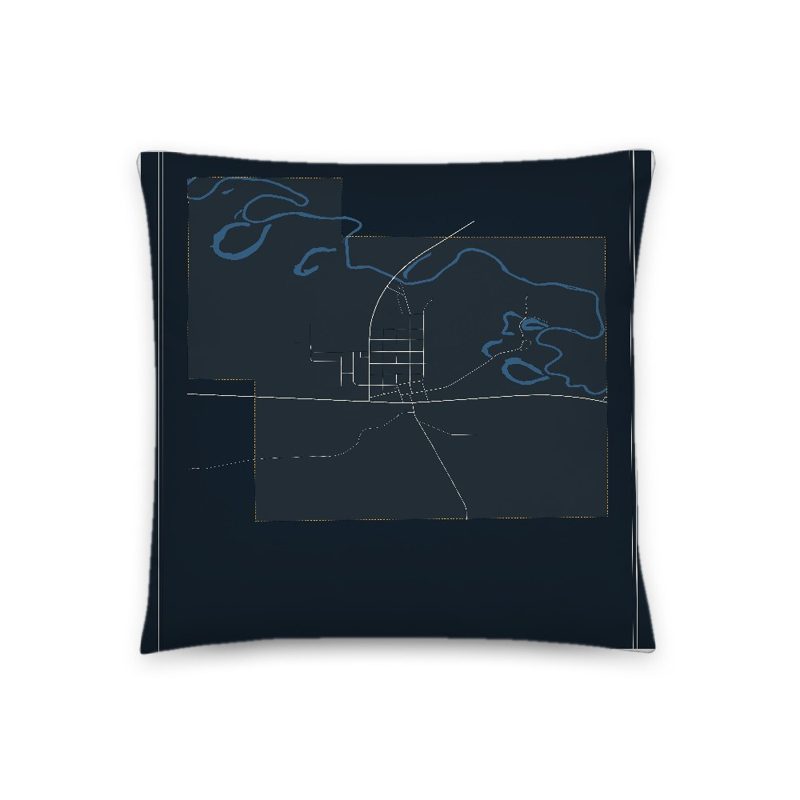 Medicine Bow Map Throw Pillow