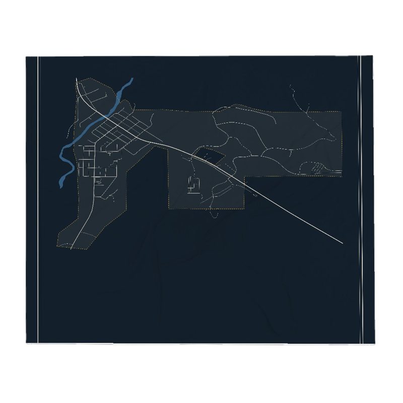 Meeteetse Street Map Throw Blanket