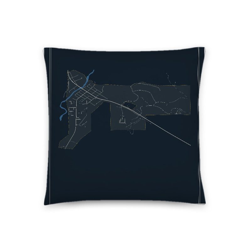 Meeteetse Map Throw Pillow