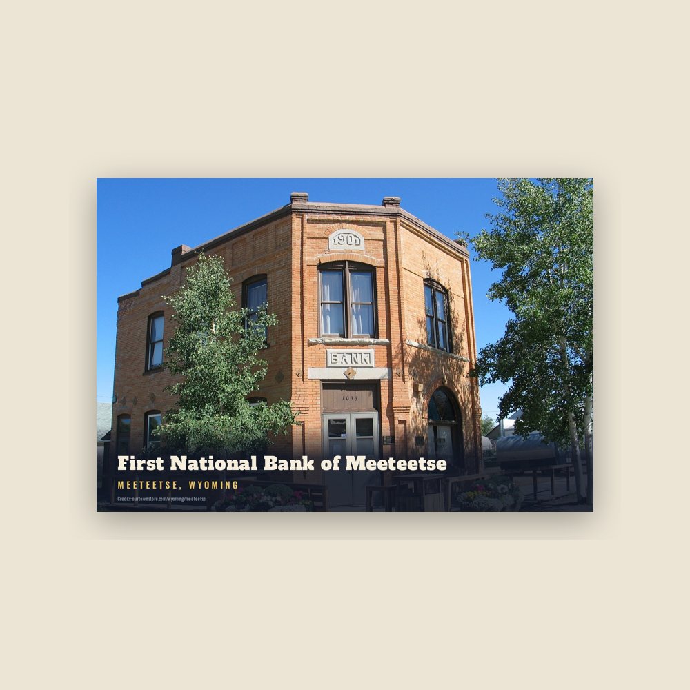 Meeteetse First National Bank of Meeteetse Postcard