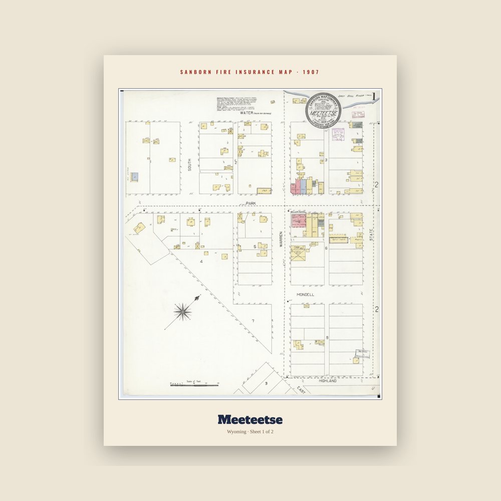 Meeteetse Sanborn Map Print