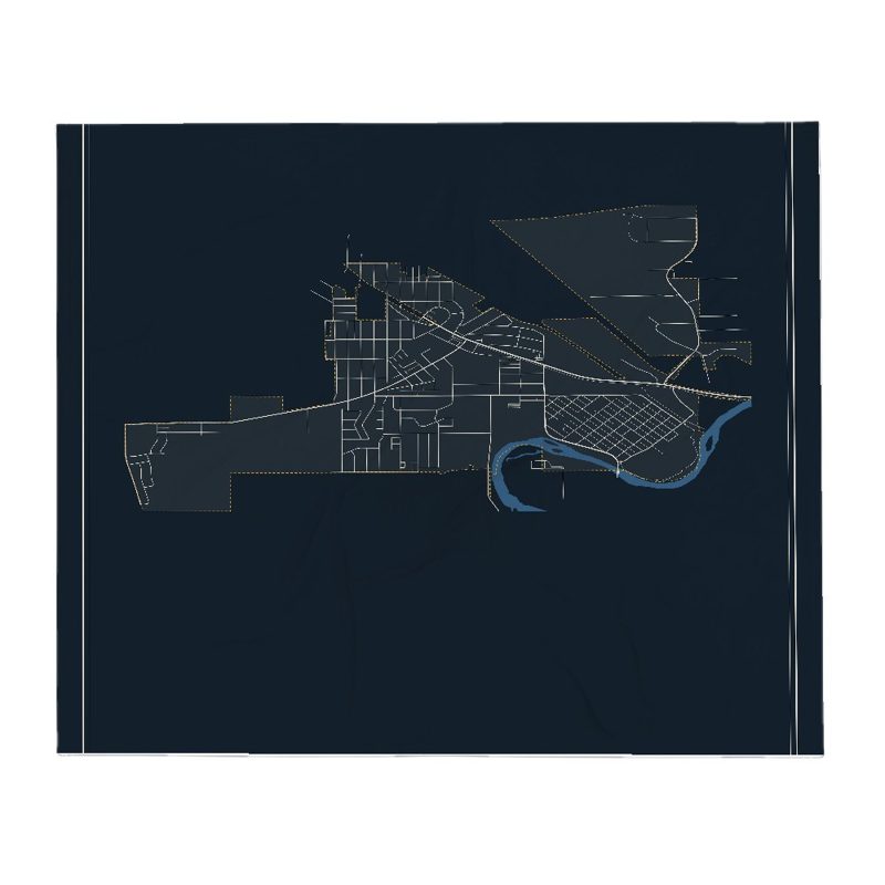 Mills Street Map Throw Blanket