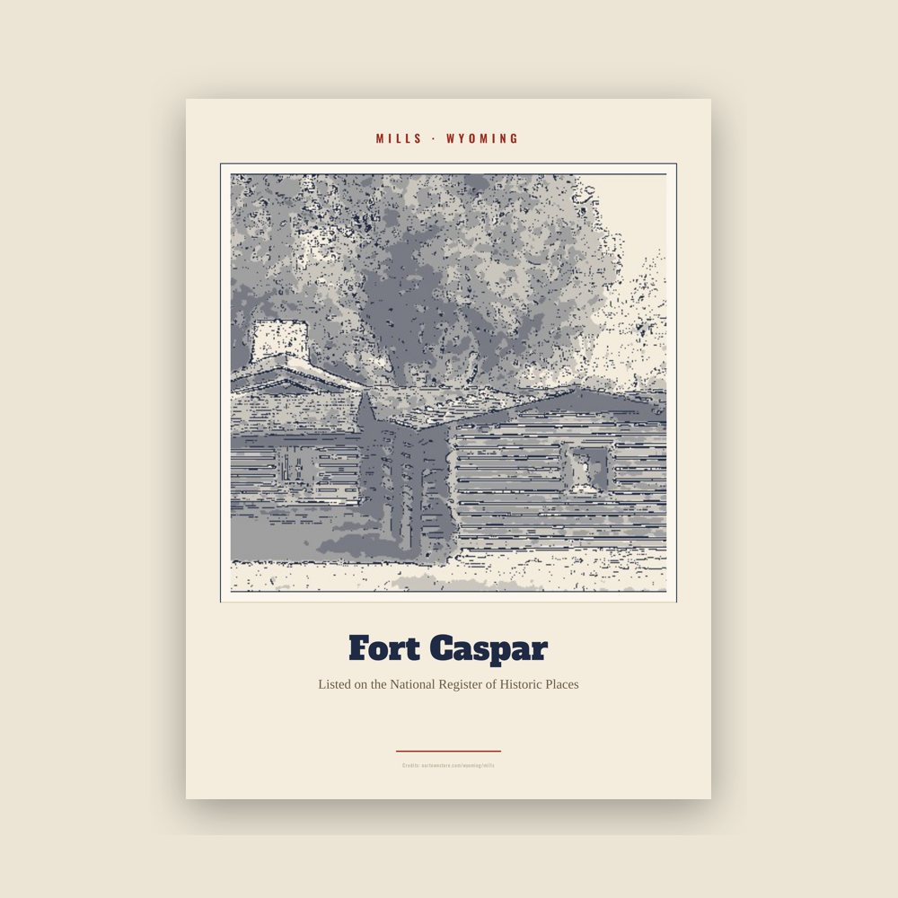 Mills Fort Caspar Landmark Print