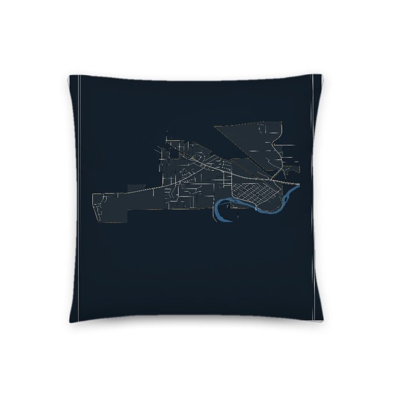 Mills Map Throw Pillow