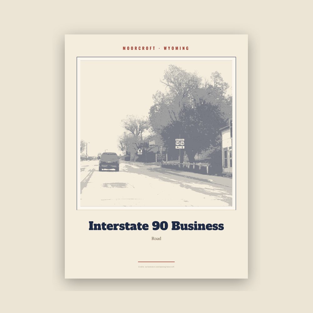 Moorcroft Interstate 90 Business Landmark Print