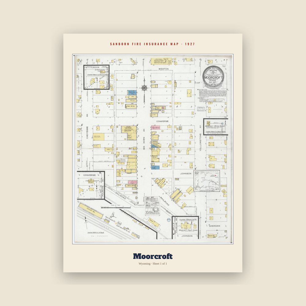 Moorcroft Sanborn Map Print