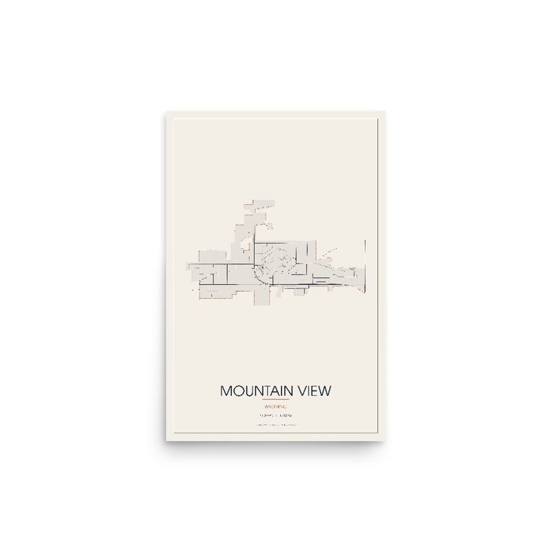Mountain View Street Map Poster · Linen