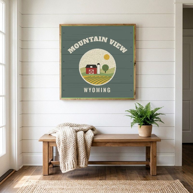 Mountain View Hometown Wood Sign