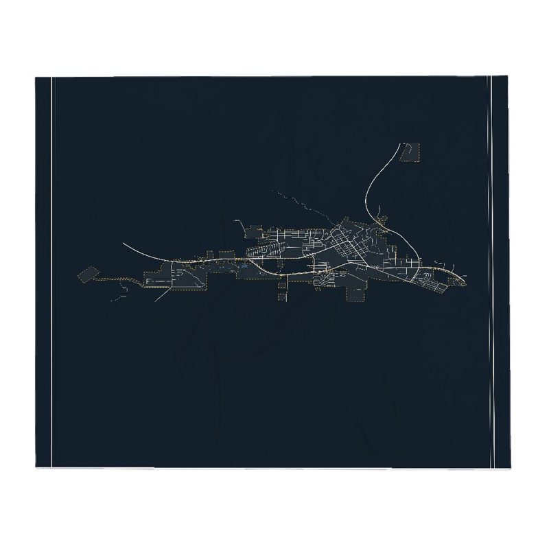 Newcastle Street Map Throw Blanket