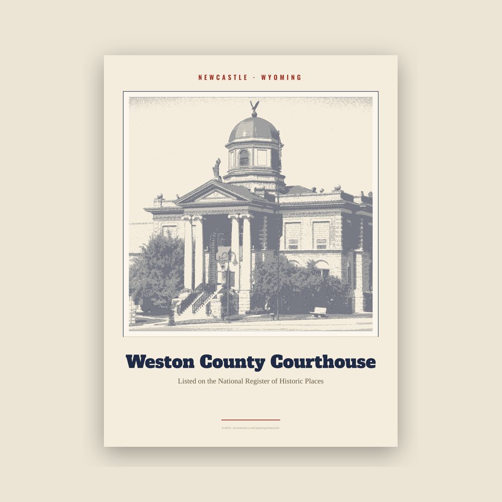 Newcastle Weston County Courthouse Landmark Print