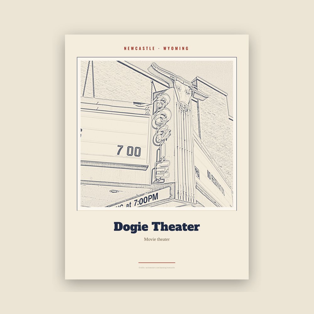 Newcastle Dogie Theater Landmark Print