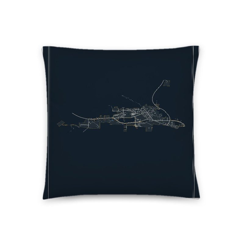 Newcastle Map Throw Pillow