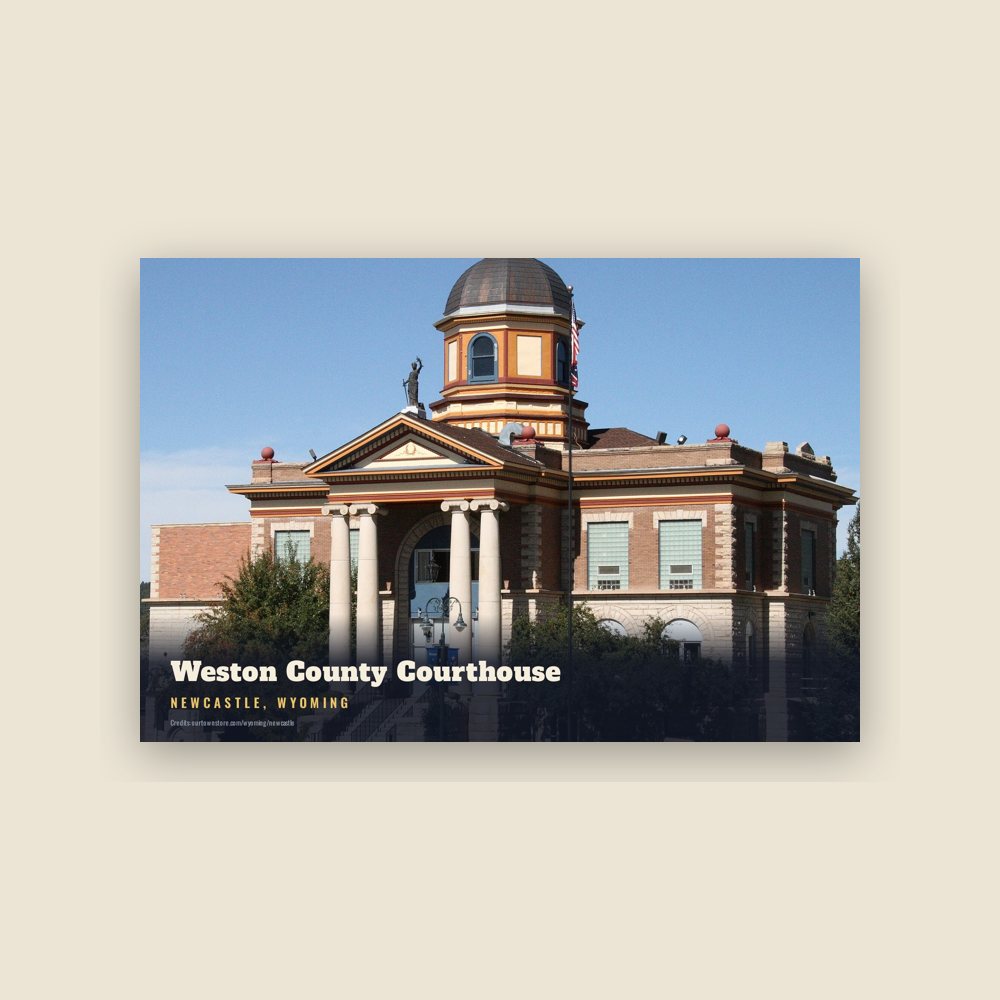 Newcastle Weston County Courthouse Postcard