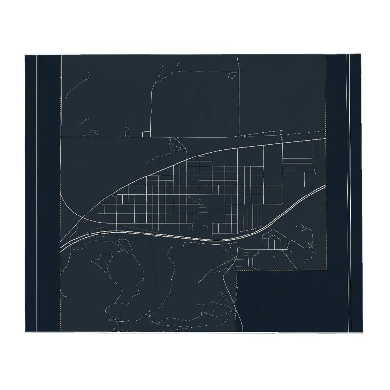 Pine Bluffs Street Map Throw Blanket