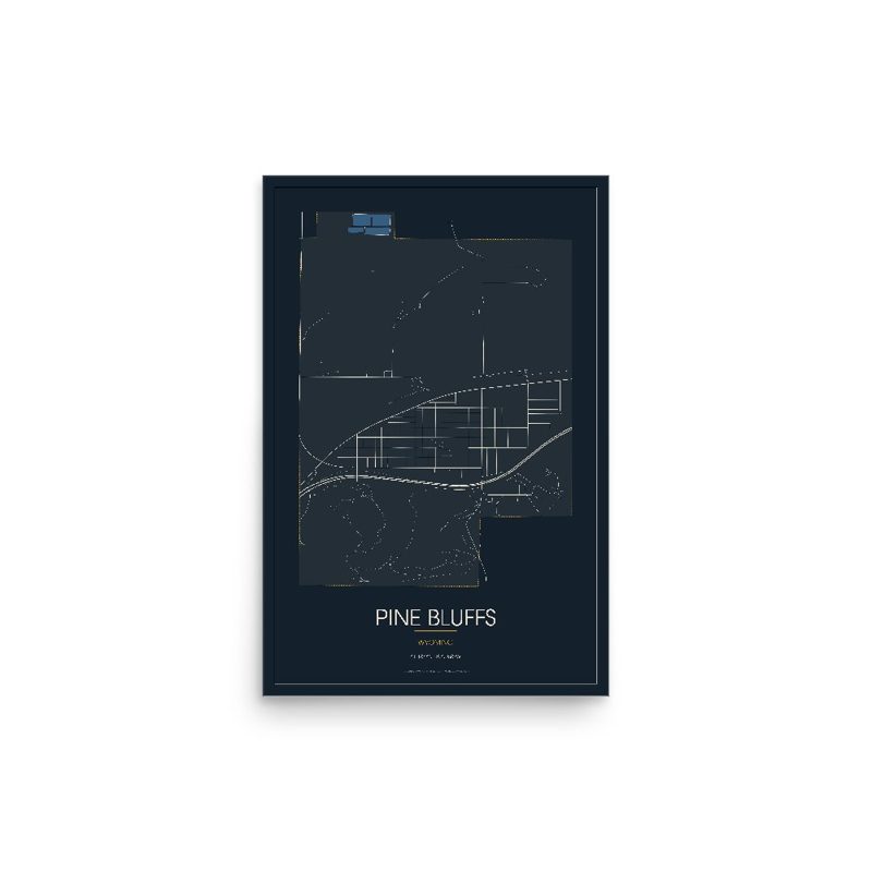 Pine Bluffs Street Map Poster · Midnight