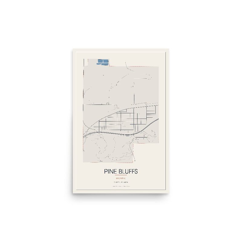 Pine Bluffs Street Map Poster · Linen