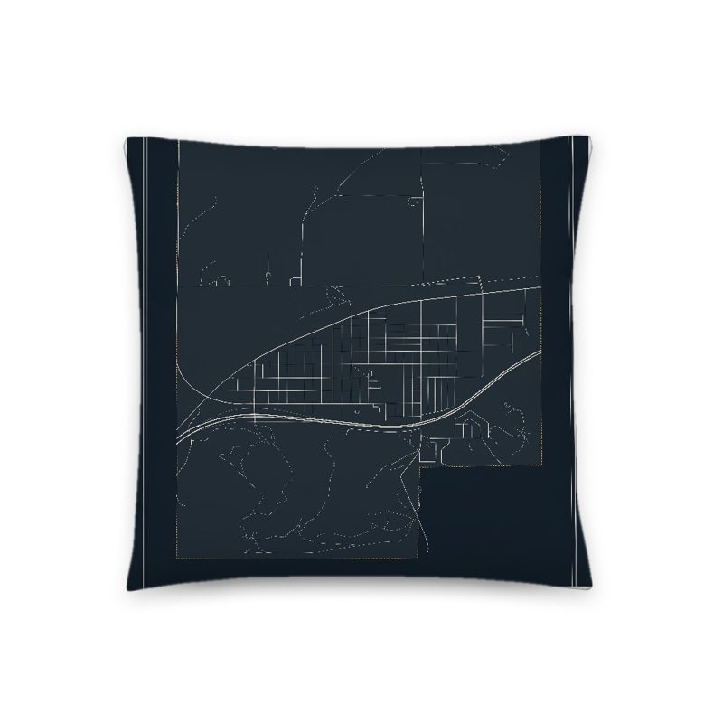 Pine Bluffs Map Throw Pillow
