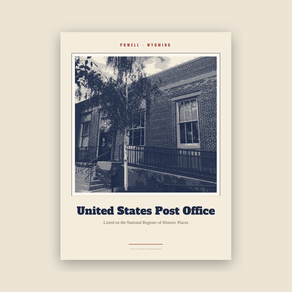 Powell United States Post Office Landmark Print