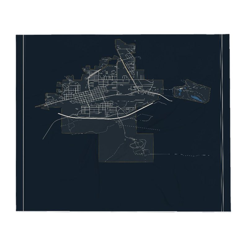 Rawlins Street Map Throw Blanket