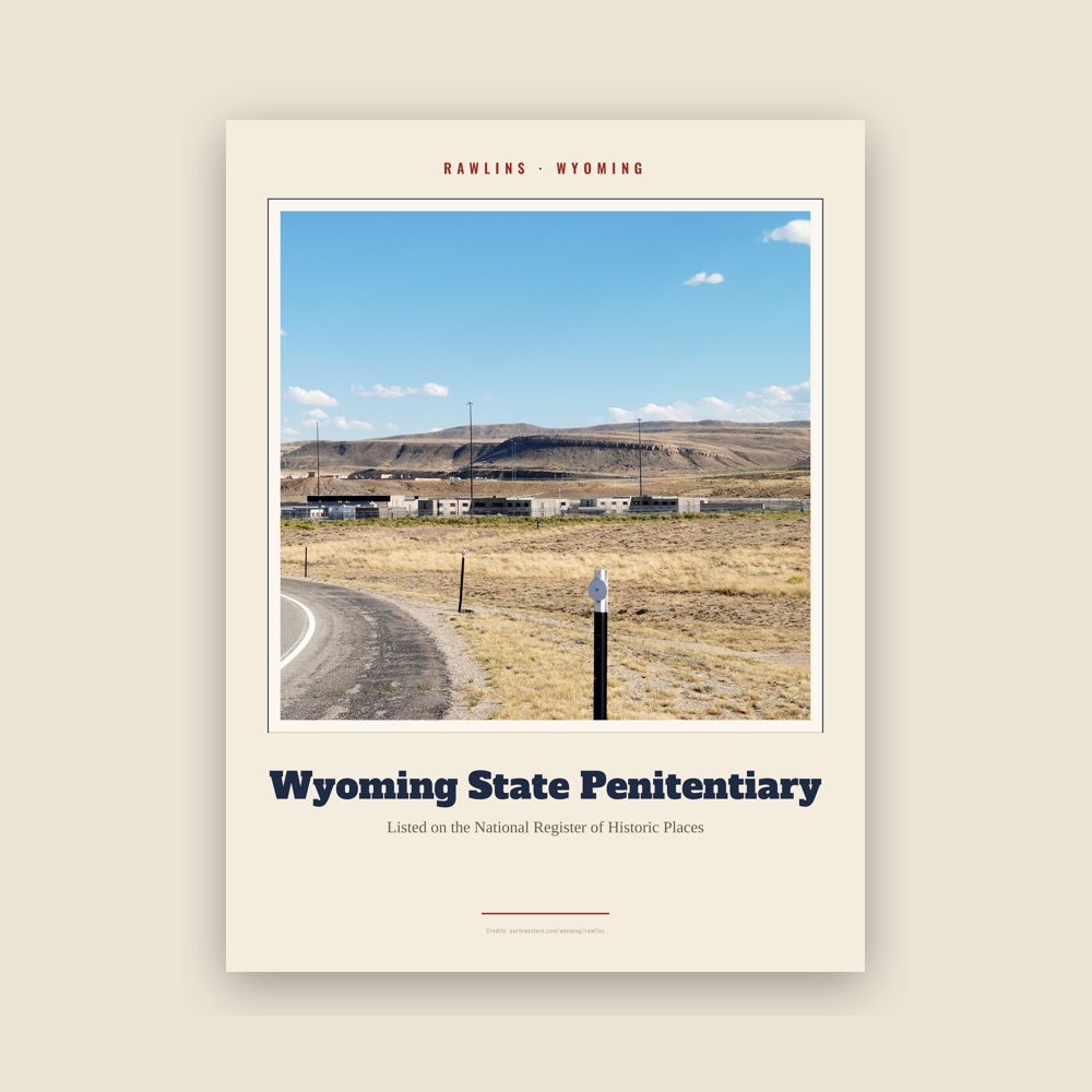 Rawlins Wyoming State Penitentiary Landmark Print