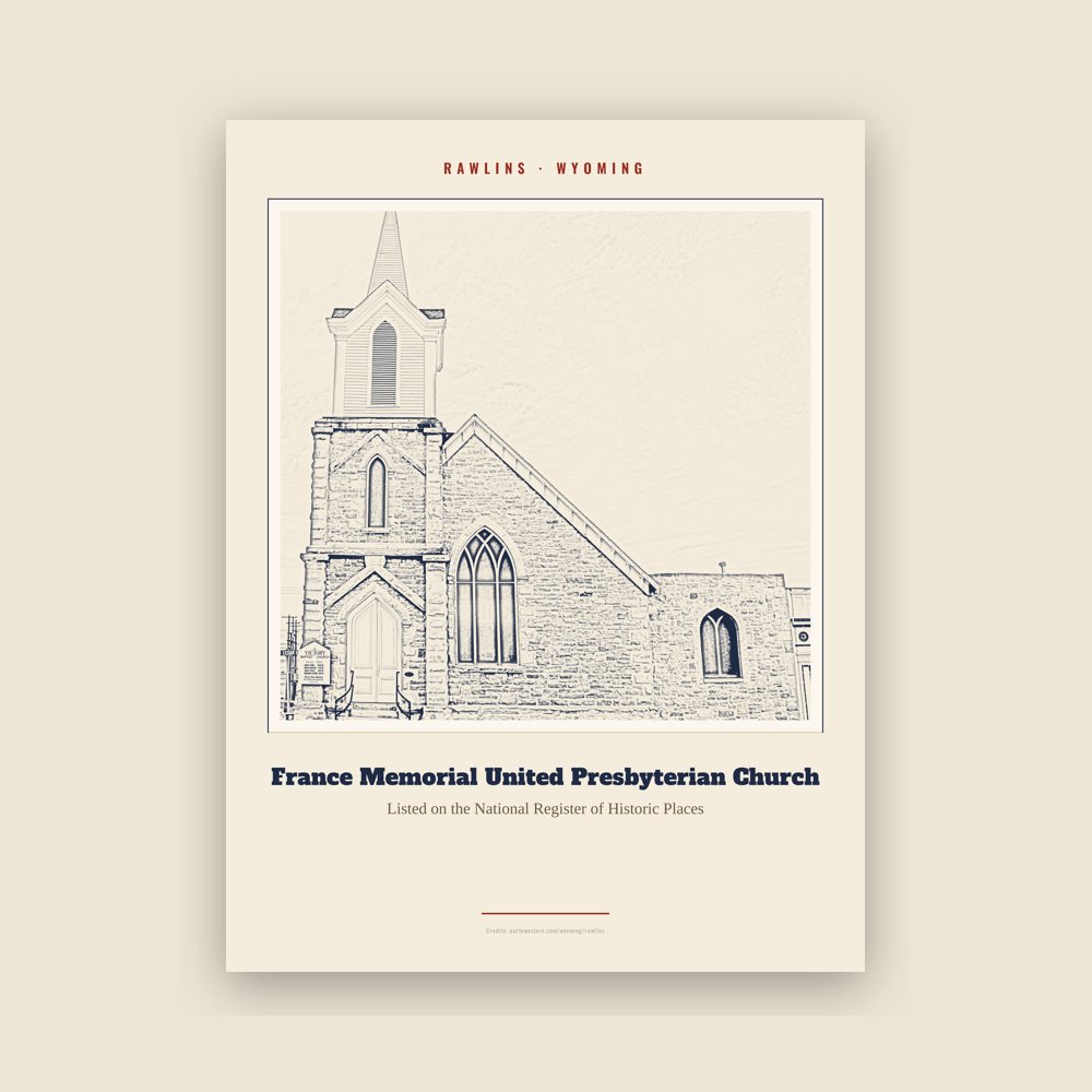 Rawlins France Memorial United Presbyterian Church Landmark Print
