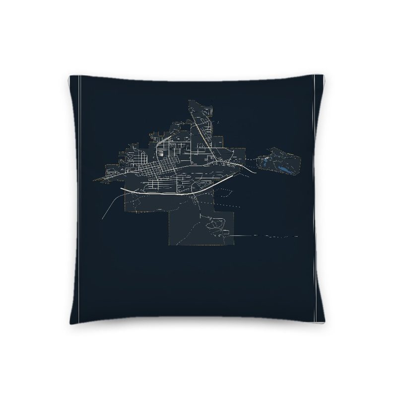 Rawlins Map Throw Pillow