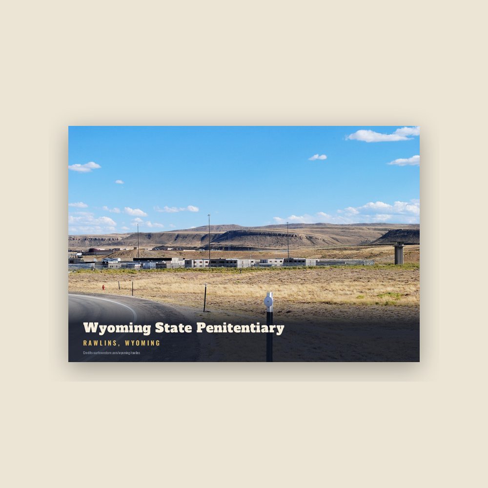 Rawlins Wyoming State Penitentiary Postcard