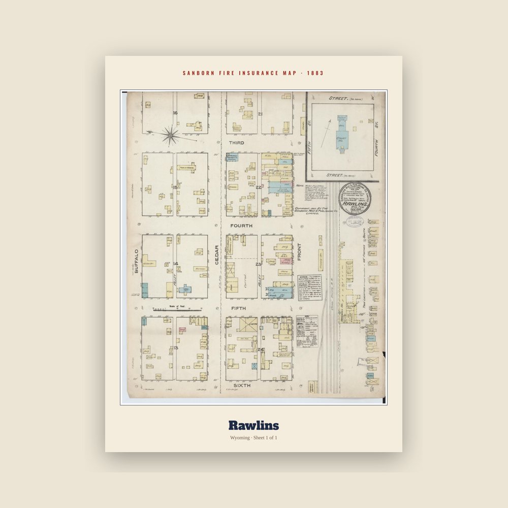 Rawlins Sanborn Map Print