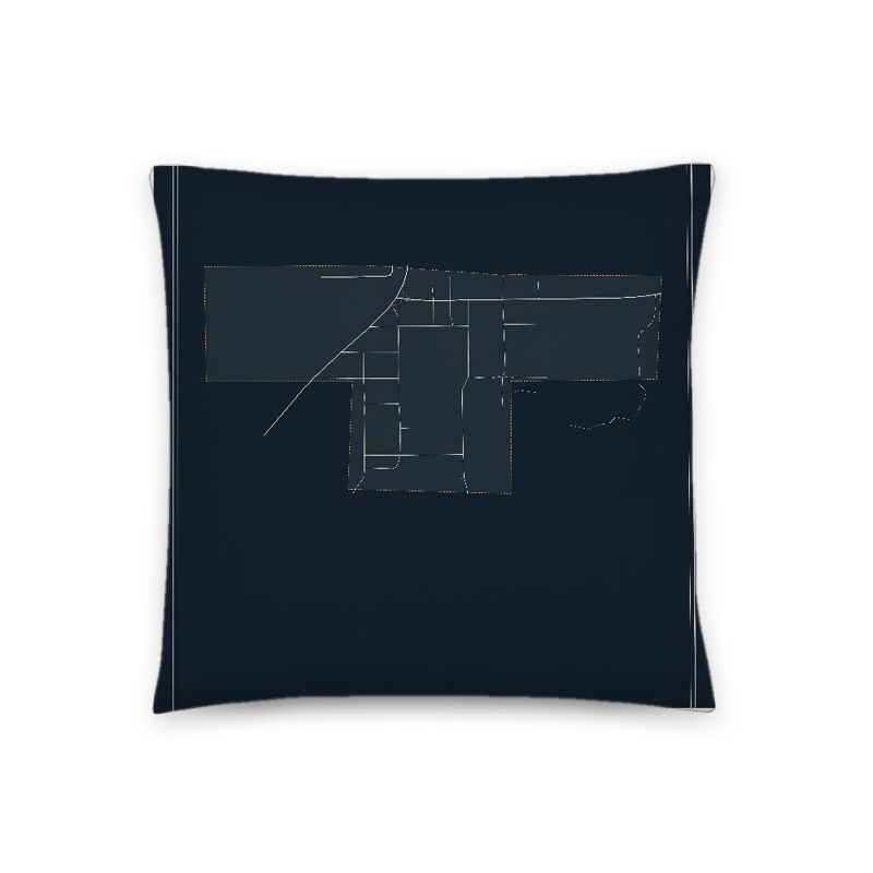 Riverside Map Throw Pillow