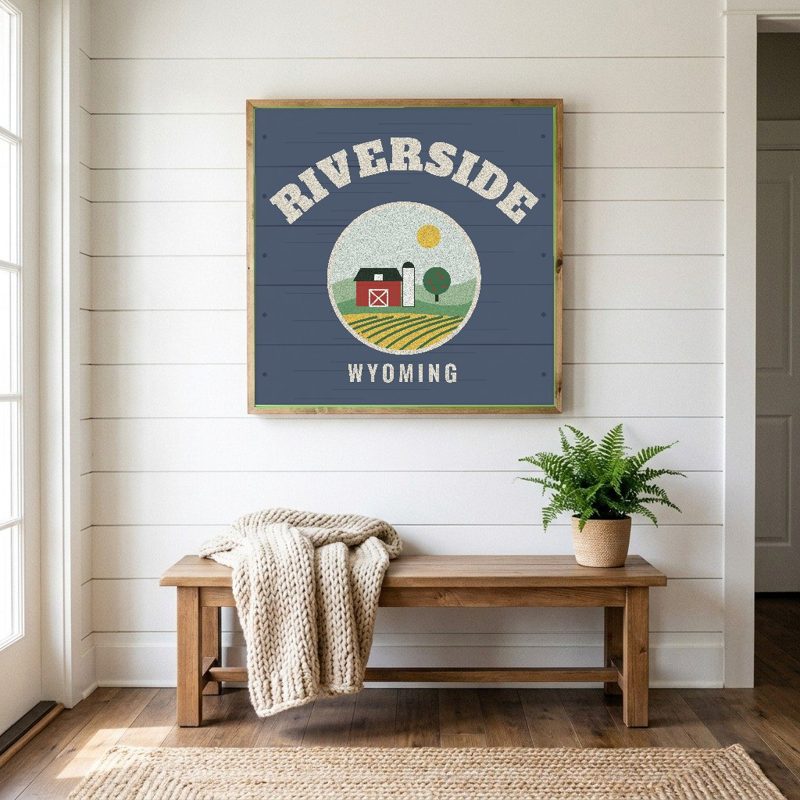 Riverside Hometown Wood Sign