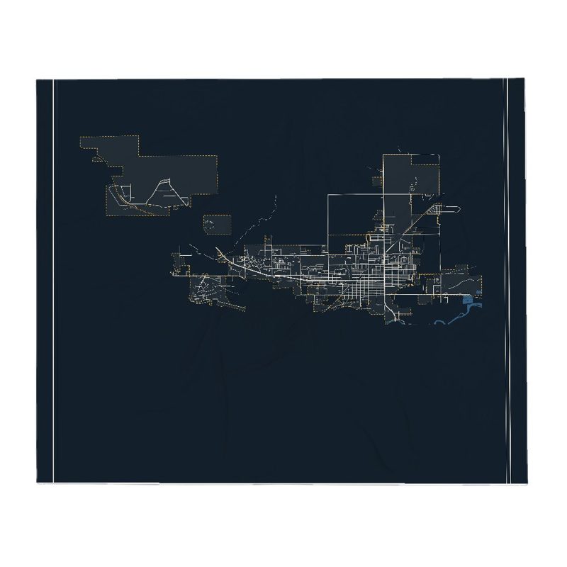 Riverton Street Map Throw Blanket