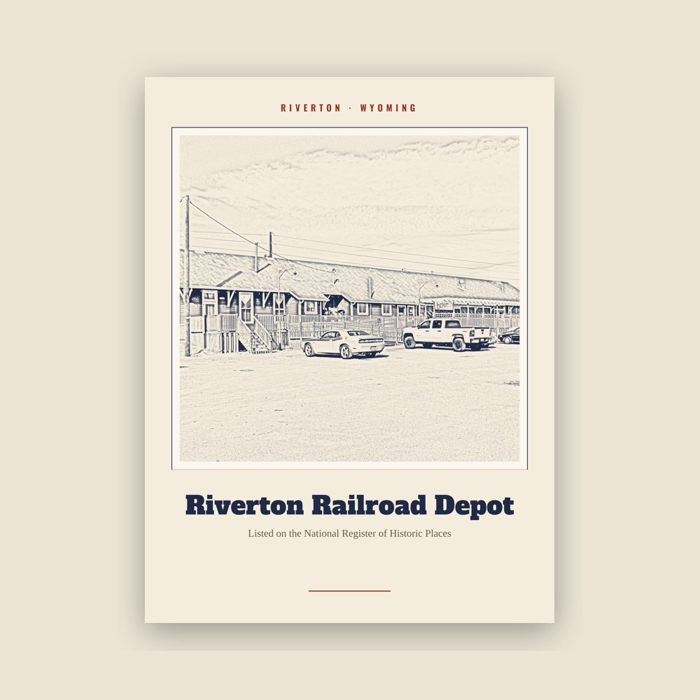 Riverton Riverton Railroad Depot Landmark Print