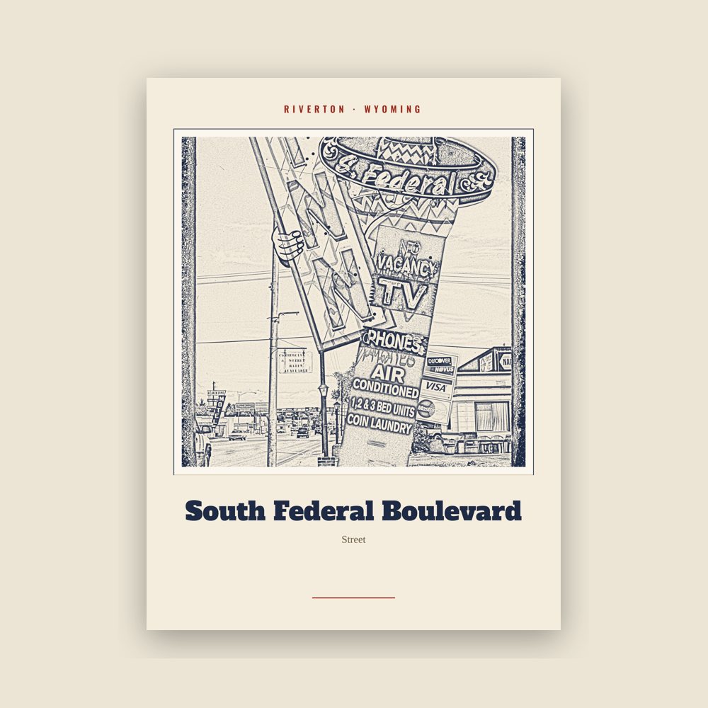 Riverton South Federal Boulevard Landmark Print