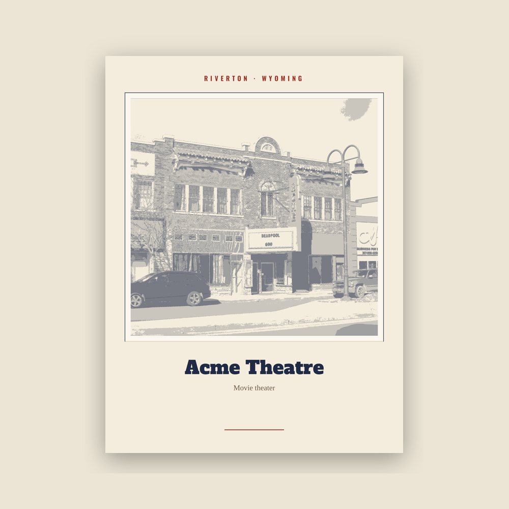 Riverton Acme Theatre Landmark Print