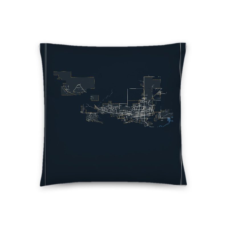 Riverton Map Throw Pillow