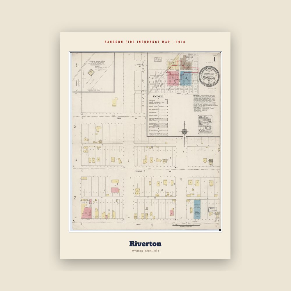 Riverton Sanborn Map Print