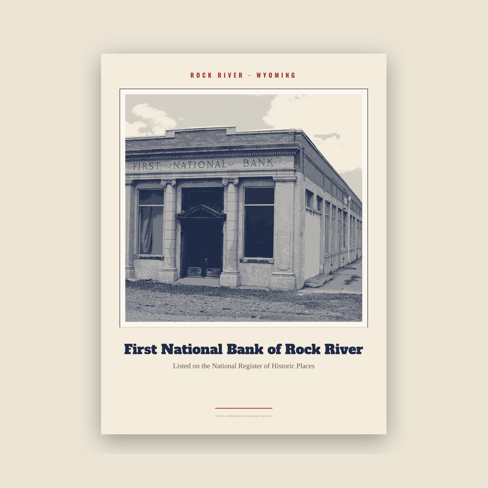 Rock River First National Bank of Rock River Landmark Print