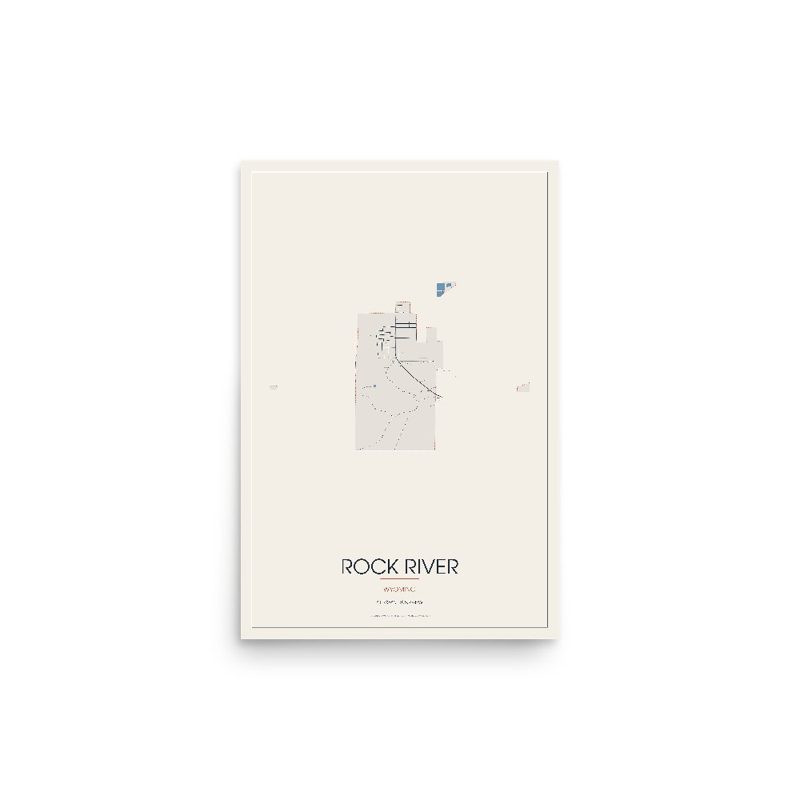 Rock River Street Map Poster · Linen