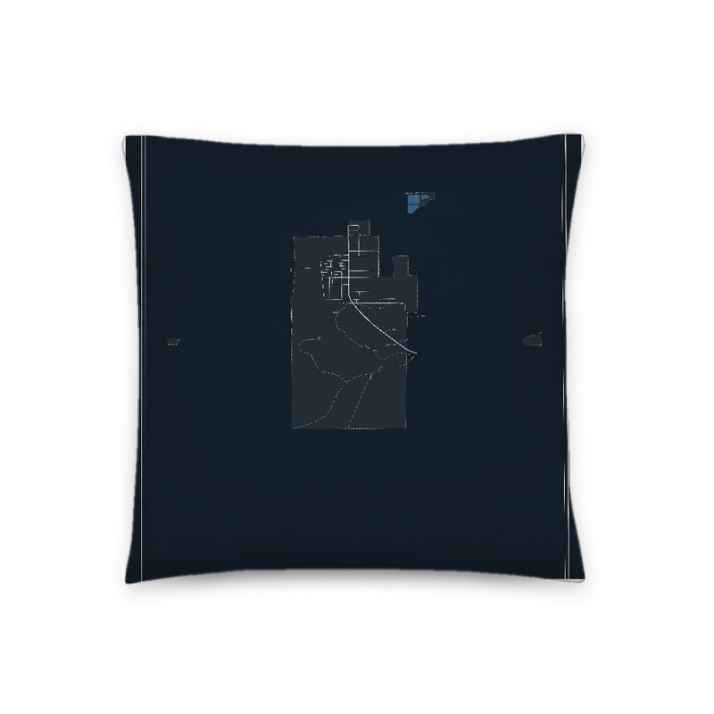 Rock River Map Throw Pillow