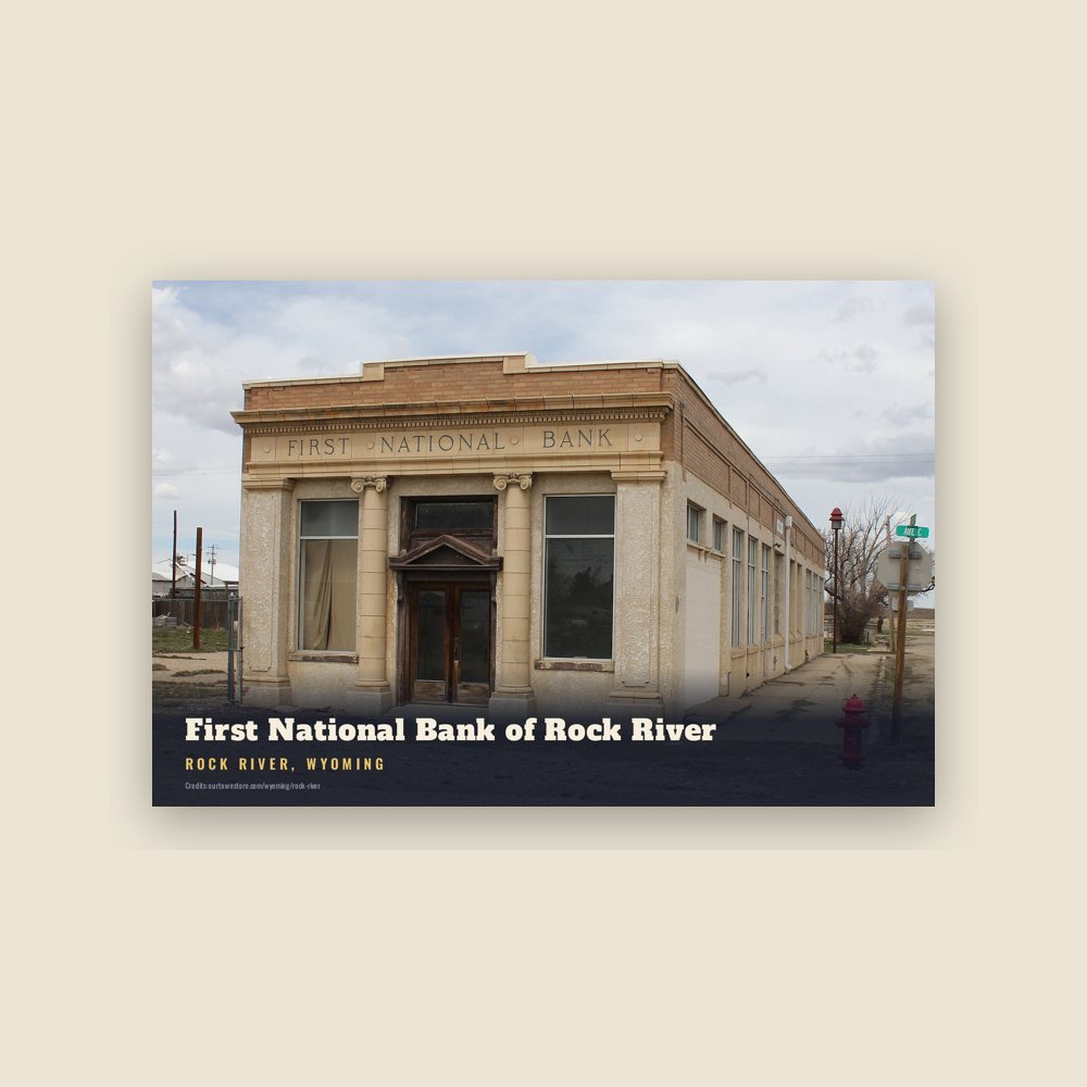 Rock River First National Bank of Rock River Postcard