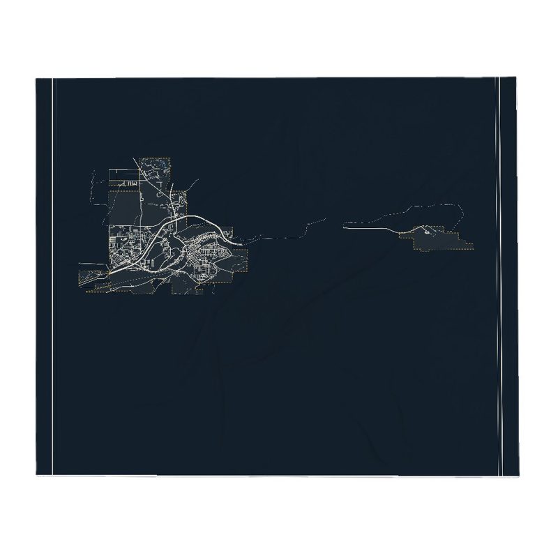 Rock Springs Street Map Throw Blanket