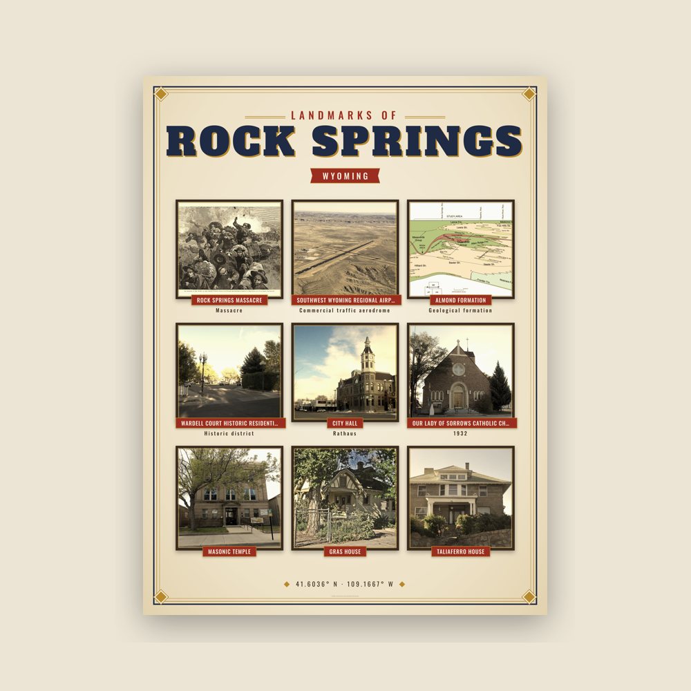 Rock Springs Landmarks Photo Poster