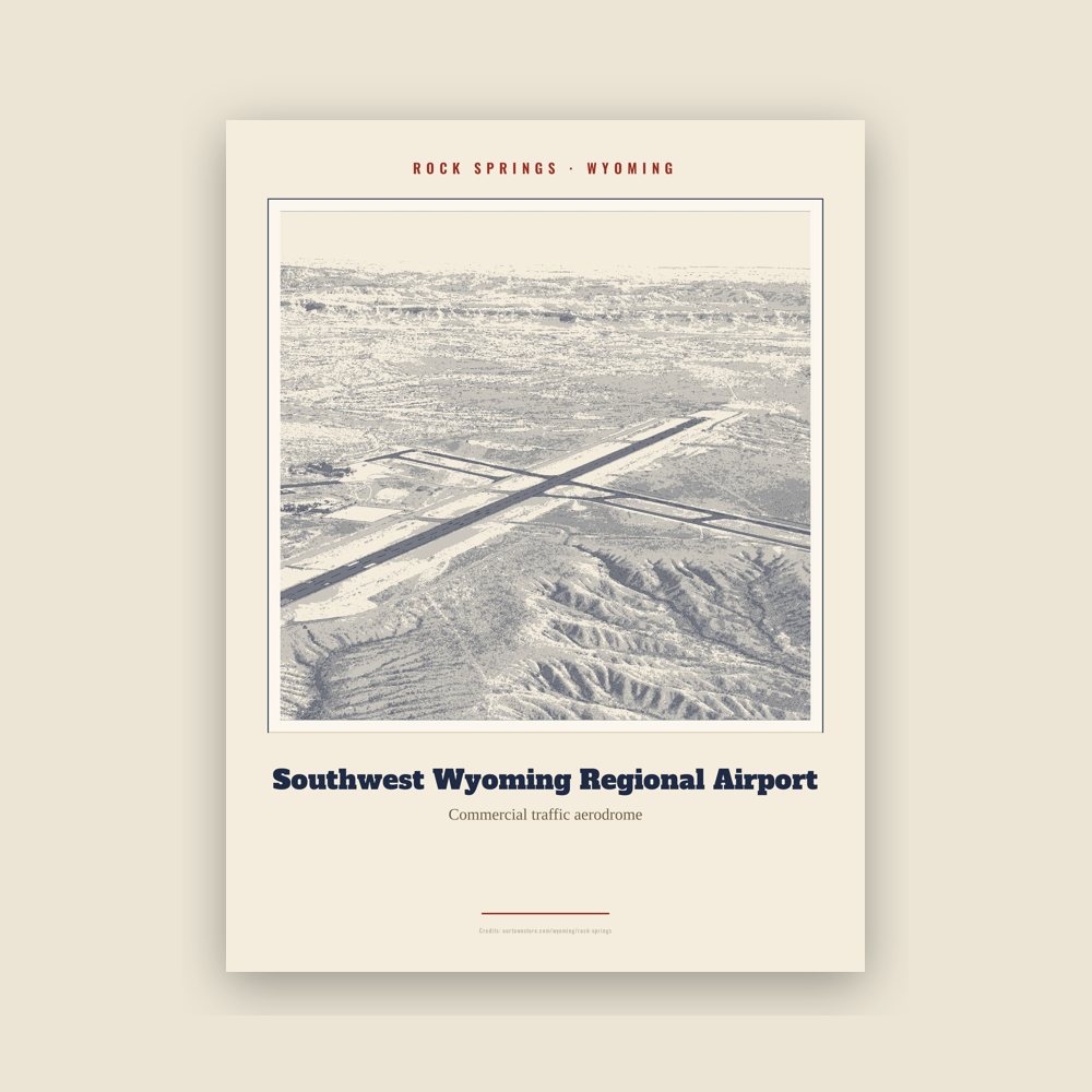 Rock Springs Southwest Wyoming Regional Airport Landmark Print