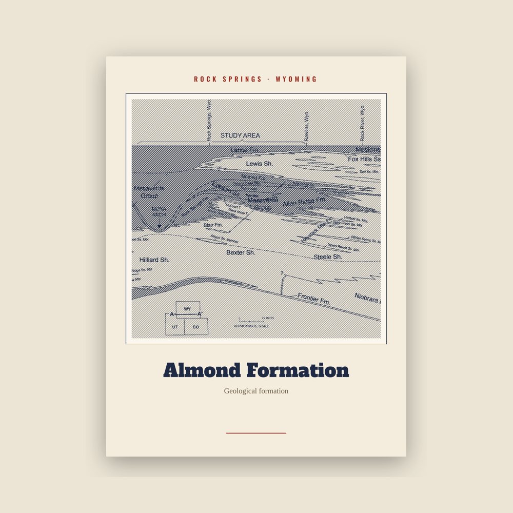 Rock Springs Almond Formation Landmark Print